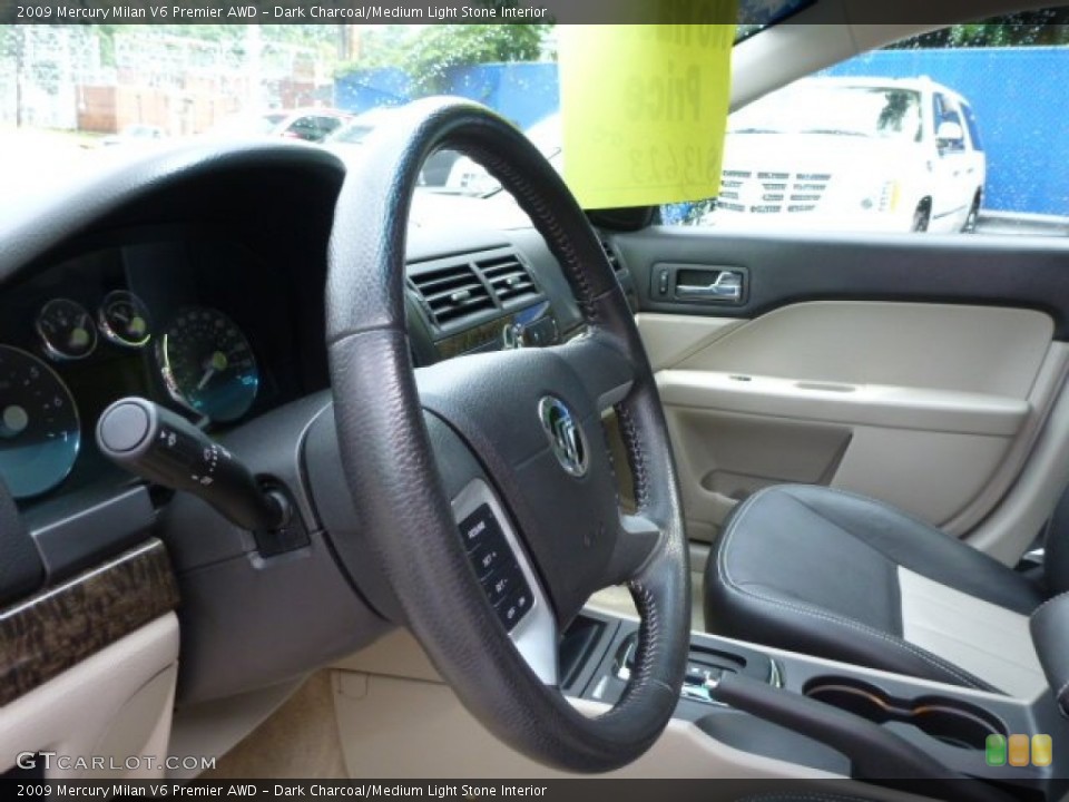 Dark Charcoal/Medium Light Stone Interior Steering Wheel for the 2009 Mercury Milan V6 Premier AWD #84760754