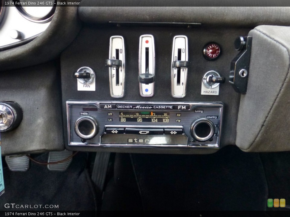 Black Interior Controls for the 1974 Ferrari Dino 246 GTS #84765824