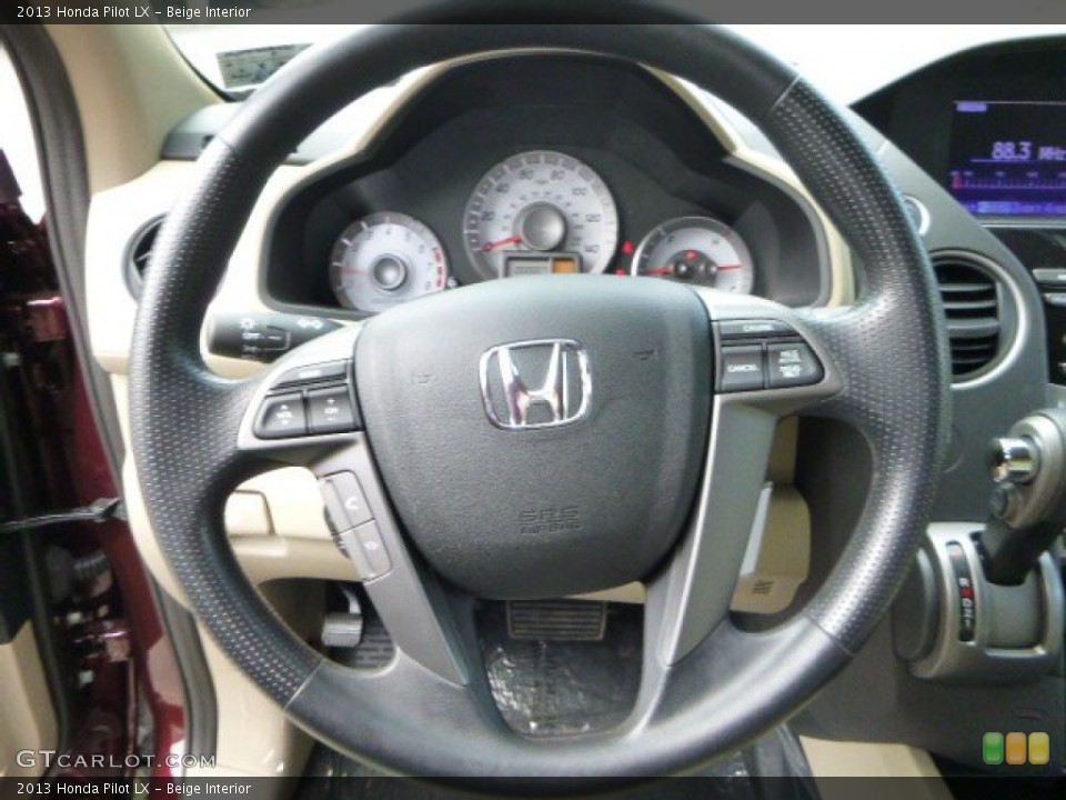 Beige Interior Steering Wheel for the 2013 Honda Pilot LX #84767575