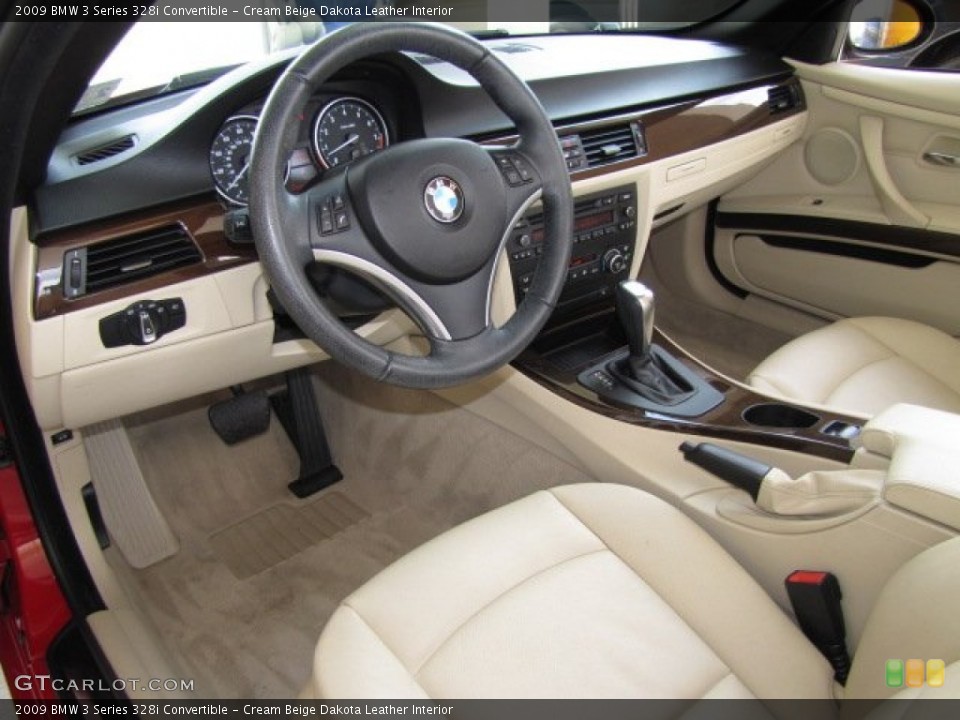 Cream Beige Dakota Leather Interior Prime Interior for the 2009 BMW 3 Series 328i Convertible #84769487