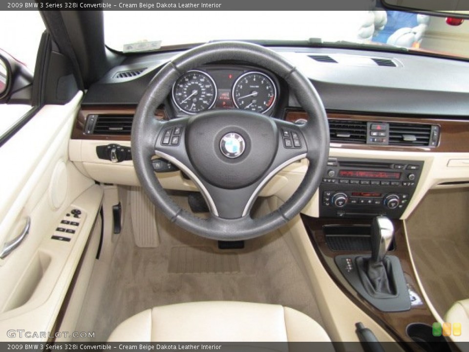 Cream Beige Dakota Leather Interior Dashboard for the 2009 BMW 3 Series 328i Convertible #84769508