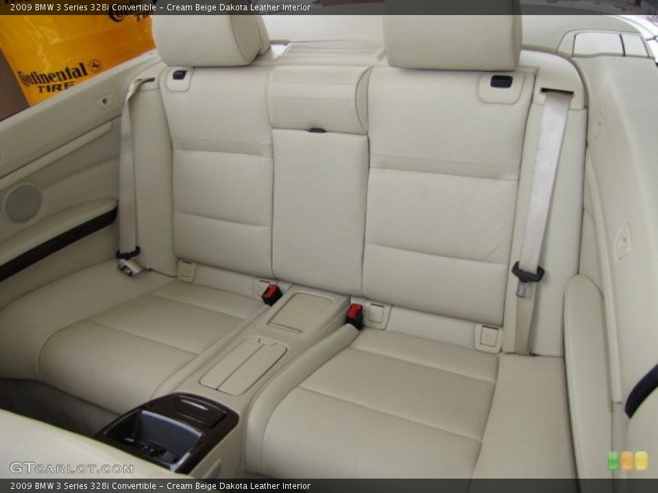 Cream Beige Dakota Leather Interior Rear Seat for the 2009 BMW 3 Series 328i Convertible #84769859