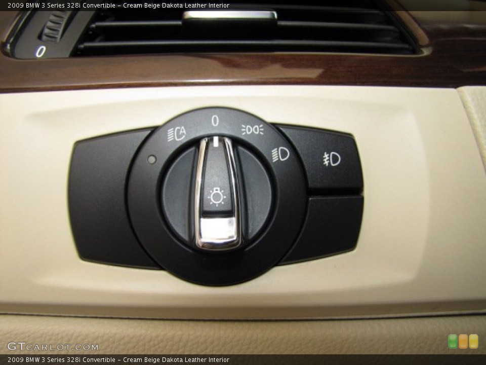 Cream Beige Dakota Leather Interior Controls for the 2009 BMW 3 Series 328i Convertible #84769943