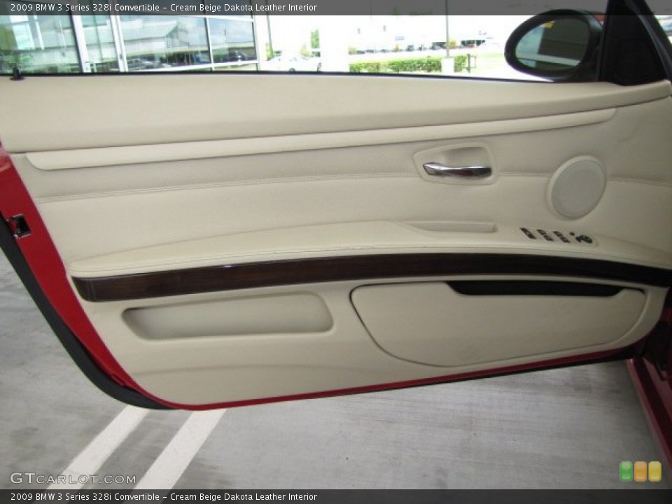 Cream Beige Dakota Leather Interior Door Panel for the 2009 BMW 3 Series 328i Convertible #84770141