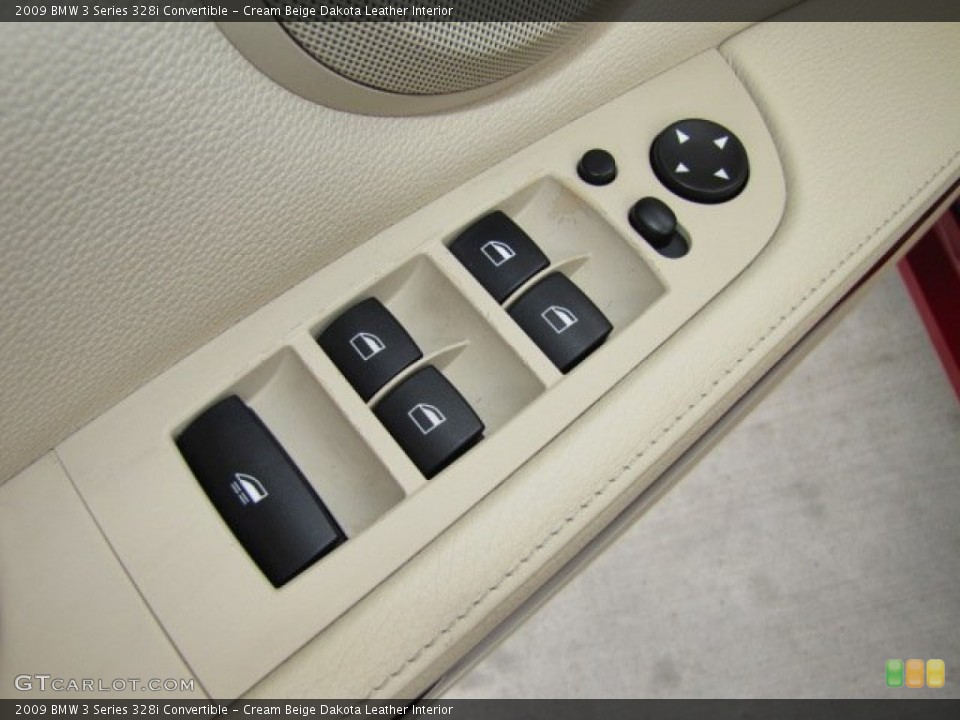 Cream Beige Dakota Leather Interior Controls for the 2009 BMW 3 Series 328i Convertible #84770162