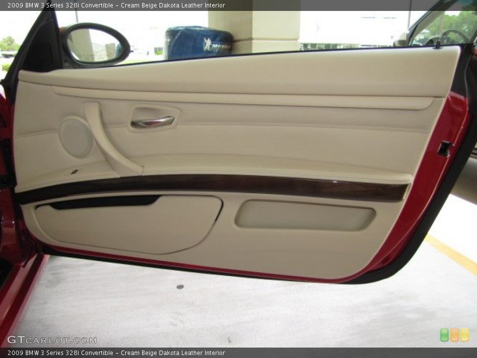 Cream Beige Dakota Leather Interior Door Panel for the 2009 BMW 3 Series 328i Convertible #84770183