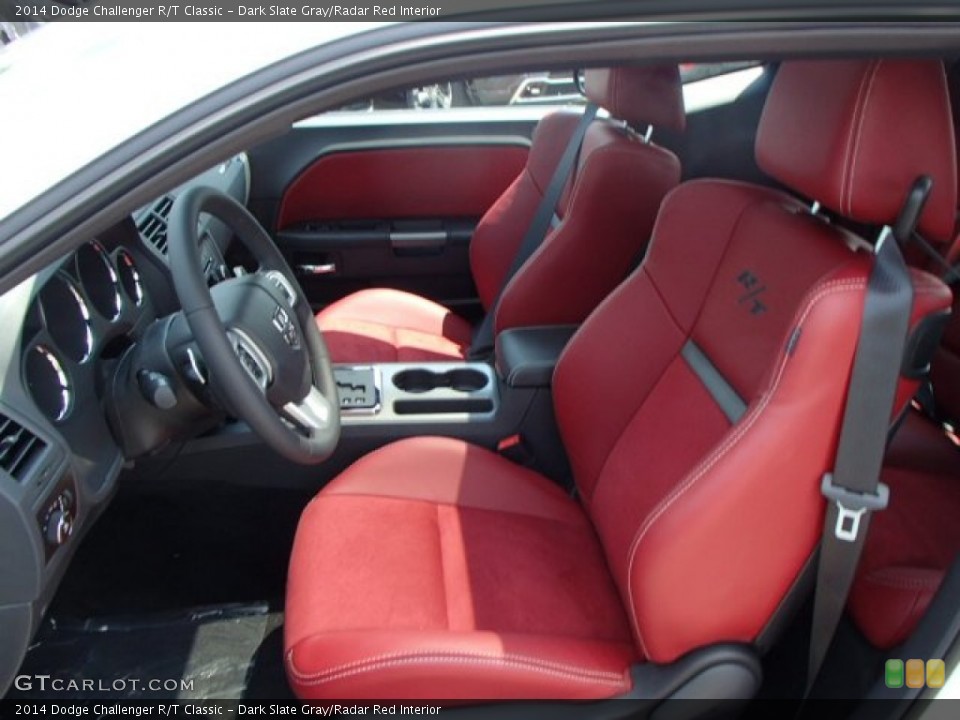 Dark Slate Gray/Radar Red Interior Front Seat for the 2014 Dodge Challenger R/T Classic #84770267