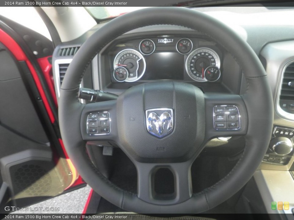 Black/Diesel Gray Interior Steering Wheel for the 2014 Ram 1500 Big Horn Crew Cab 4x4 #84776026