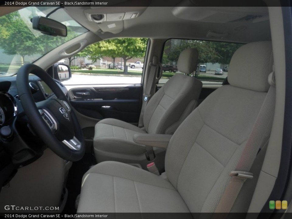Black/Sandstorm Interior Front Seat for the 2014 Dodge Grand Caravan SE #84777746