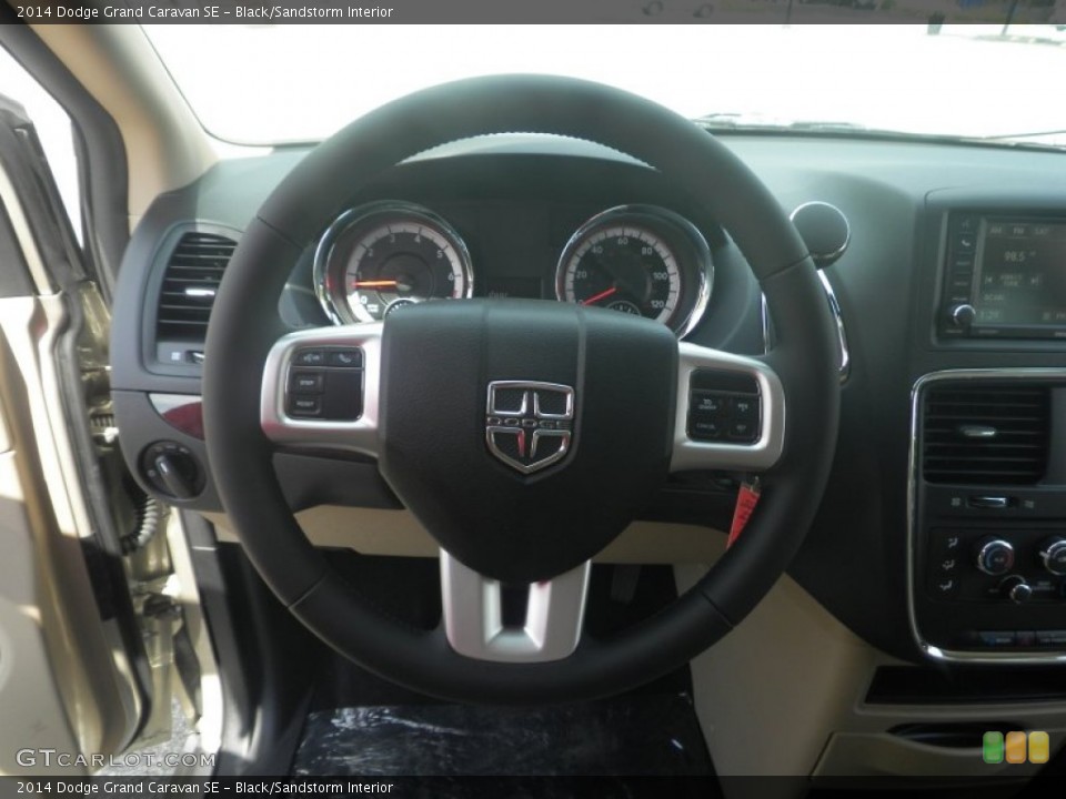 Black/Sandstorm Interior Steering Wheel for the 2014 Dodge Grand Caravan SE #84777770