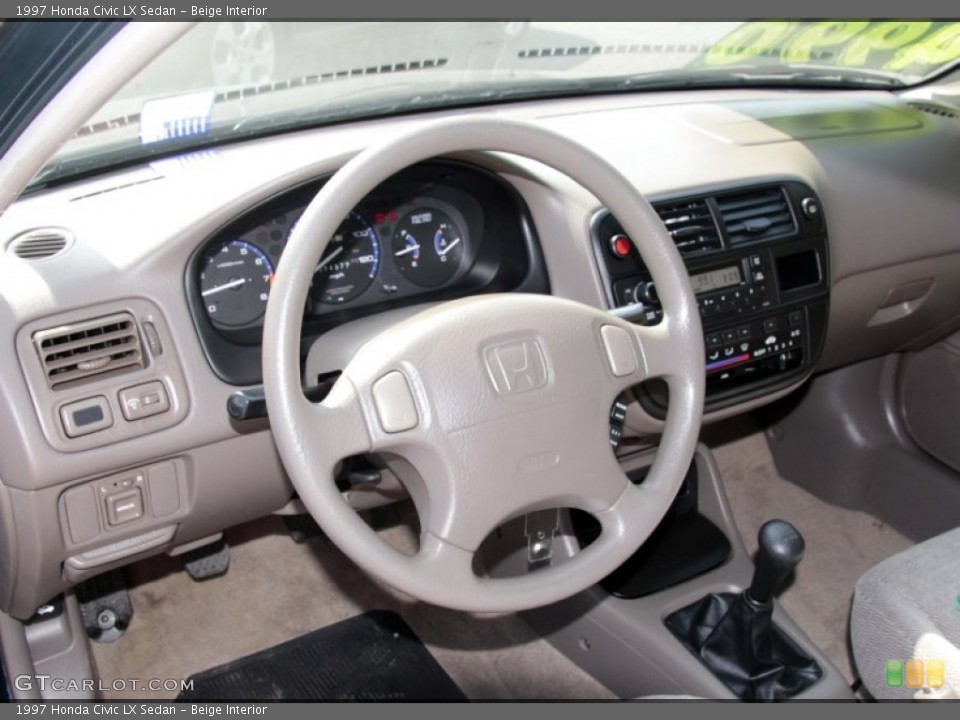 Beige Interior Dashboard for the 1997 Honda Civic LX Sedan #84804847