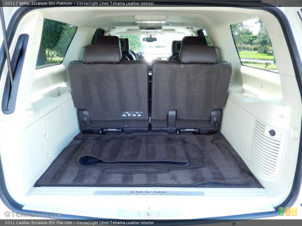 Cocoa/Light Linen Tehama Leather Interior Trunk for the 2011 Cadillac Escalade ESV Platinum #84811998