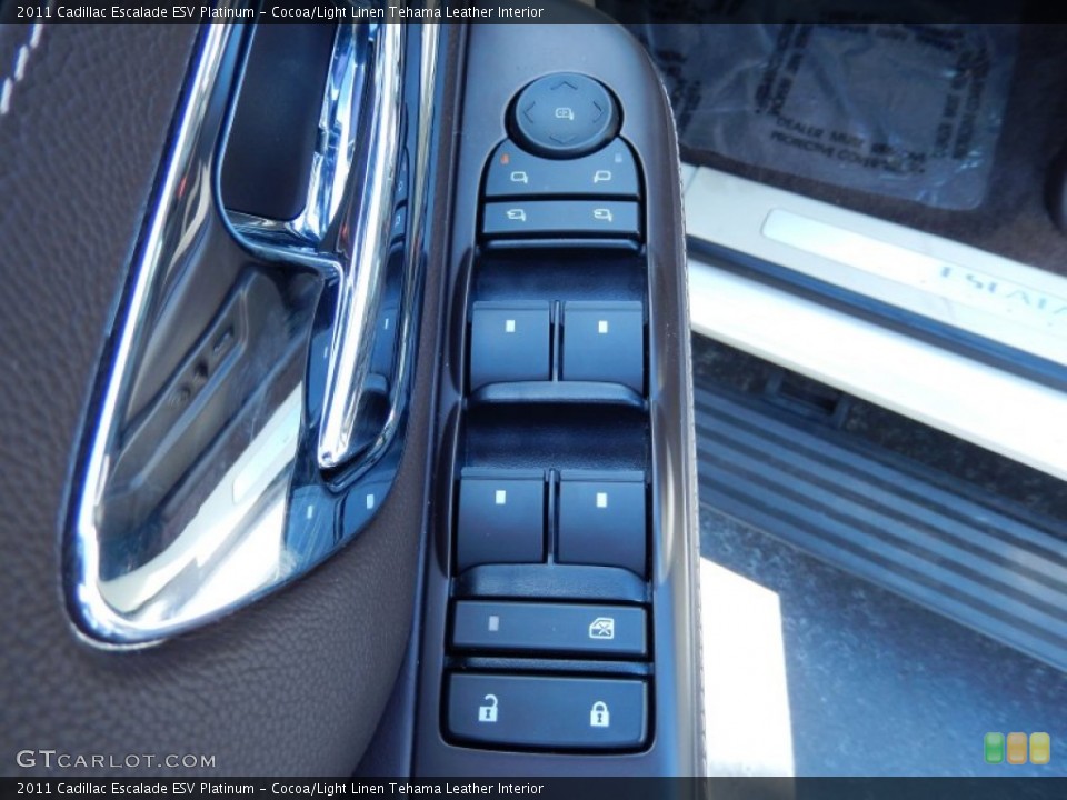 Cocoa/Light Linen Tehama Leather Interior Controls for the 2011 Cadillac Escalade ESV Platinum #84812100