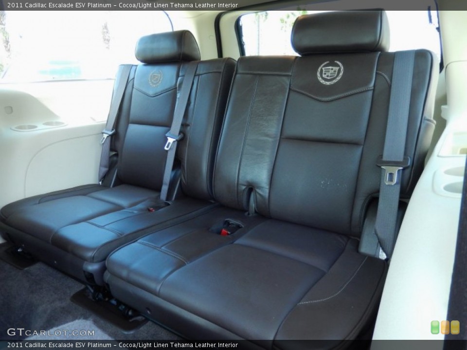 Cocoa/Light Linen Tehama Leather Interior Rear Seat for the 2011 Cadillac Escalade ESV Platinum #84812172