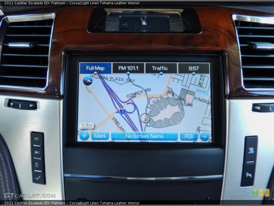 Cocoa/Light Linen Tehama Leather Interior Navigation for the 2011 Cadillac Escalade ESV Platinum #84812352