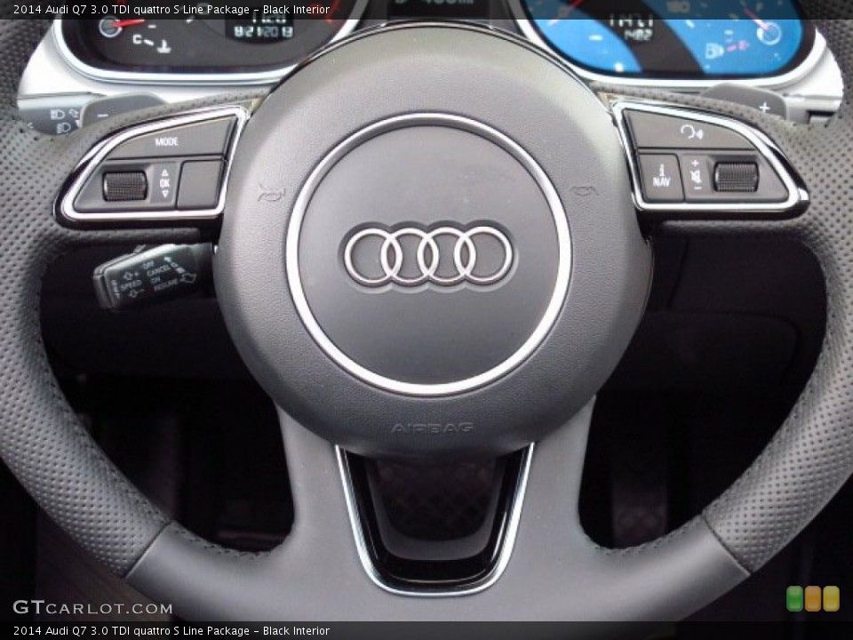 Black Interior Steering Wheel for the 2014 Audi Q7 3.0 TDI quattro S Line Package #84816690