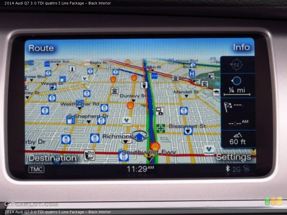Black Interior Navigation for the 2014 Audi Q7 3.0 TDI quattro S Line Package #84816807