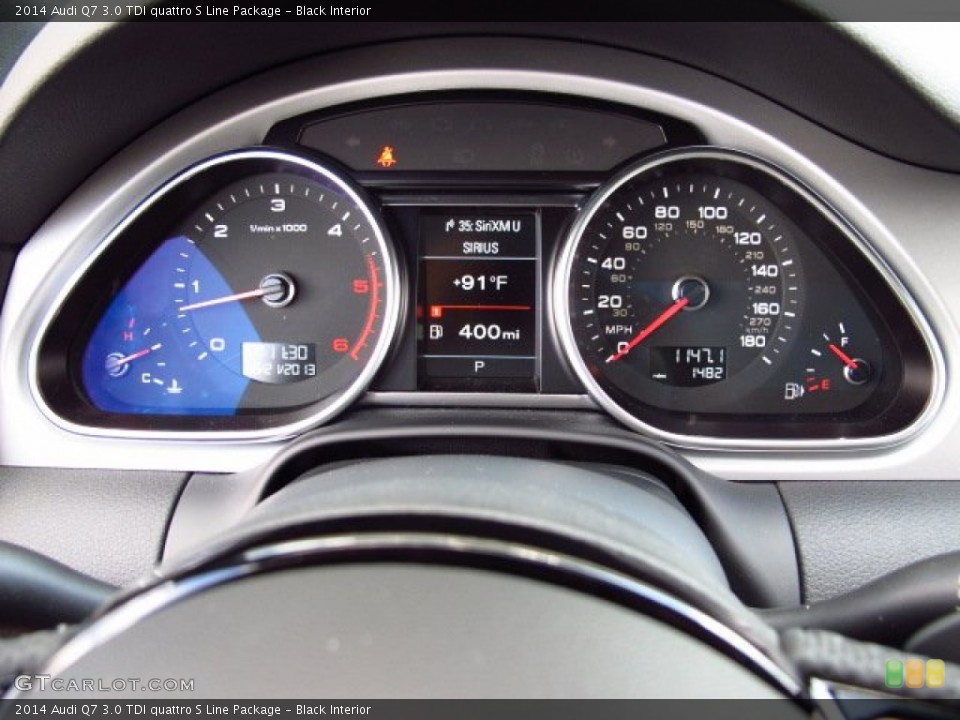 Black Interior Gauges for the 2014 Audi Q7 3.0 TDI quattro S Line Package #84816855