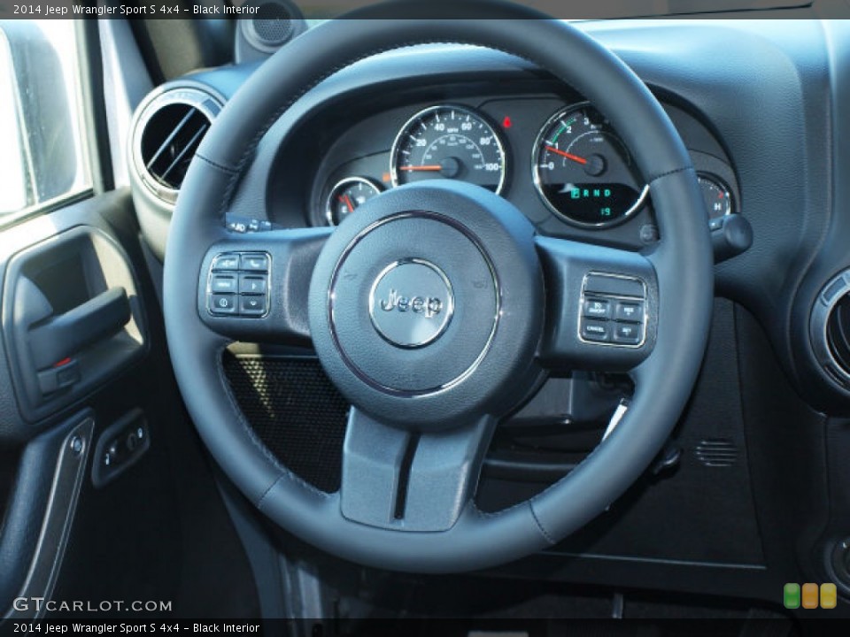Black Interior Steering Wheel for the 2014 Jeep Wrangler Sport S 4x4 #84817560