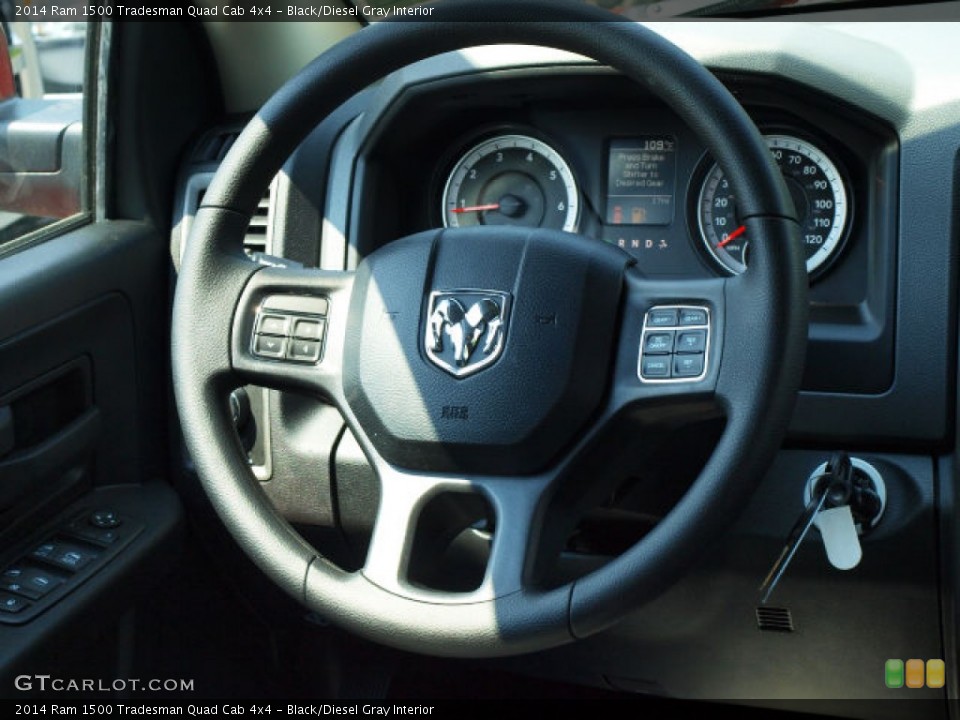 Black/Diesel Gray Interior Steering Wheel for the 2014 Ram 1500 Tradesman Quad Cab 4x4 #84818913
