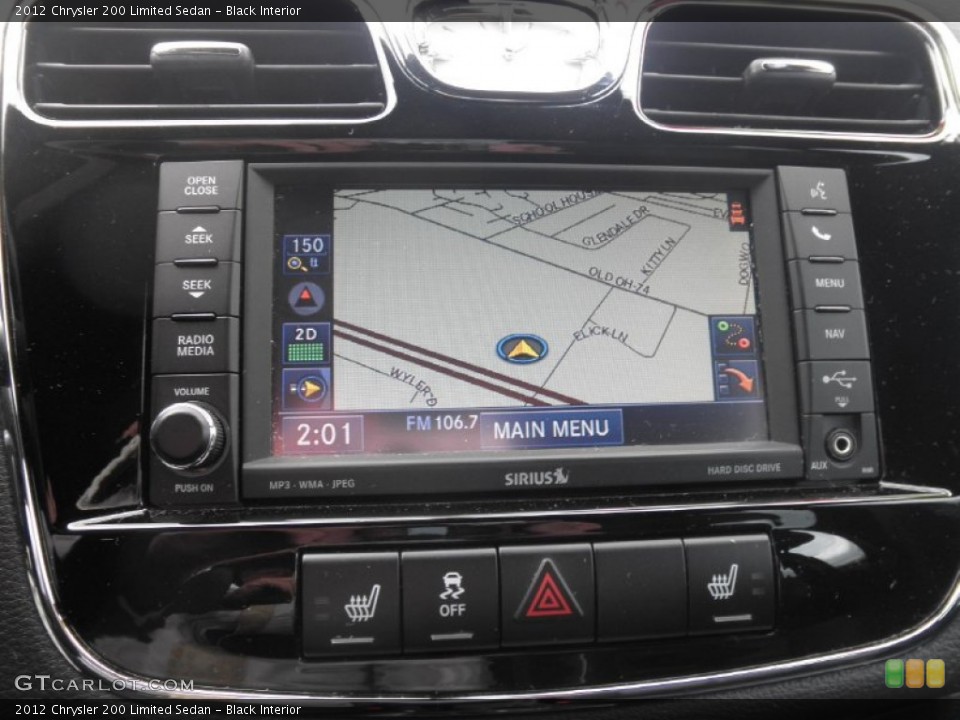 Black Interior Navigation for the 2012 Chrysler 200 Limited Sedan #84820887