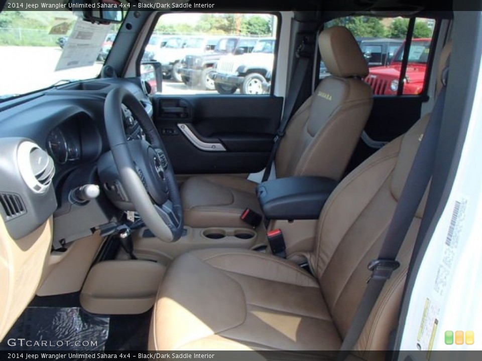 Black/Dark Saddle Interior Front Seat for the 2014 Jeep Wrangler Unlimited Sahara 4x4 #84837078