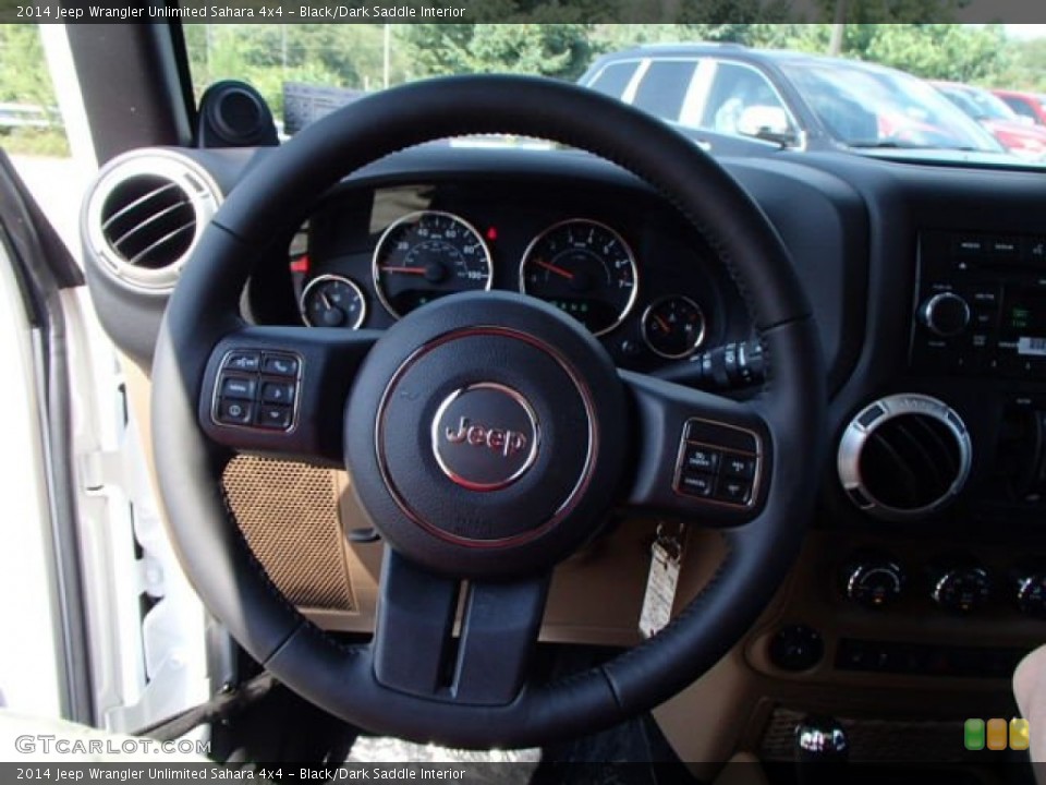 Black/Dark Saddle Interior Steering Wheel for the 2014 Jeep Wrangler Unlimited Sahara 4x4 #84837267