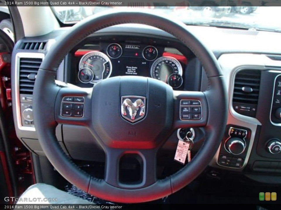 Black/Diesel Gray Interior Steering Wheel for the 2014 Ram 1500 Big Horn Quad Cab 4x4 #84839128