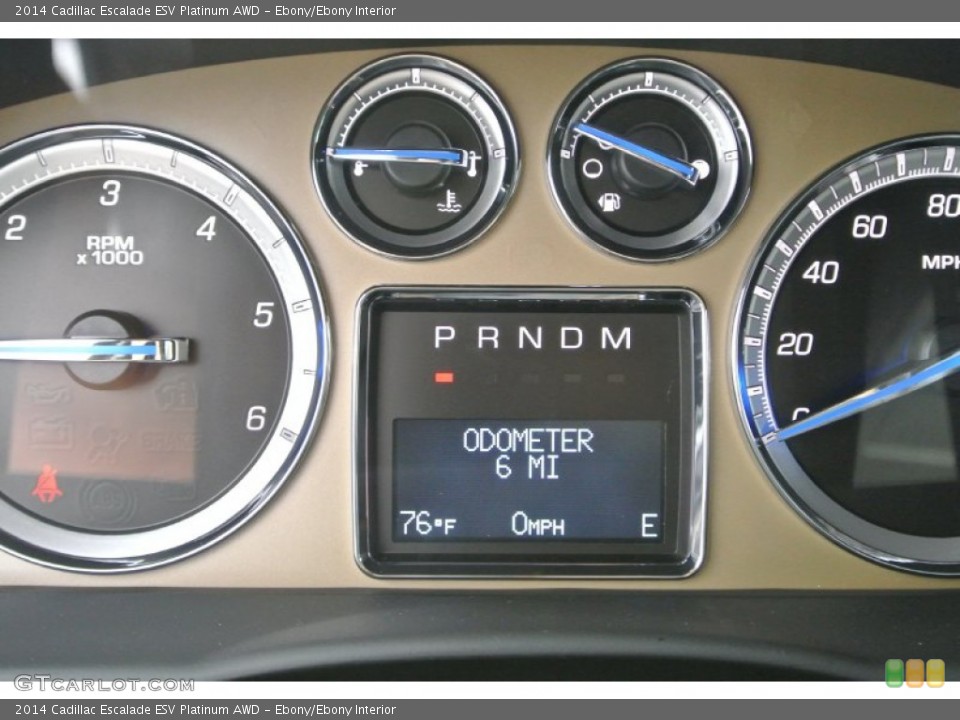 Ebony/Ebony Interior Gauges for the 2014 Cadillac Escalade ESV Platinum AWD #84840421
