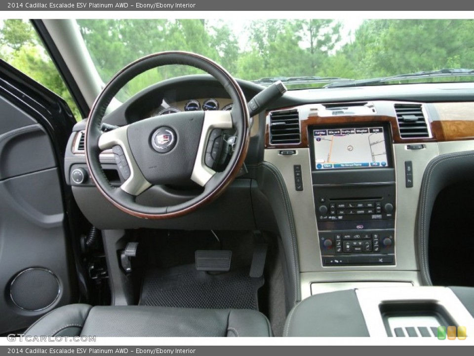 Ebony/Ebony Interior Dashboard for the 2014 Cadillac Escalade ESV Platinum AWD #84840540