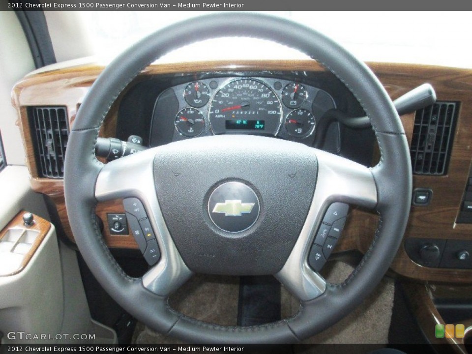 Medium Pewter Interior Steering Wheel for the 2012 Chevrolet Express 1500 Passenger Conversion Van #84842886
