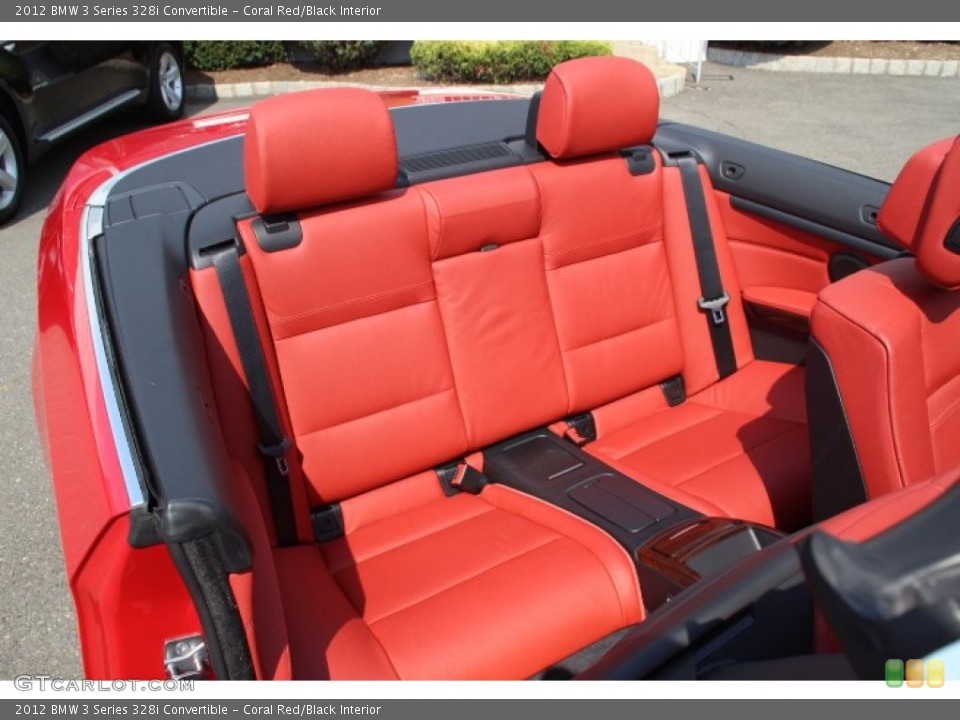 Coral Red/Black Interior Rear Seat for the 2012 BMW 3 Series 328i Convertible #84848511