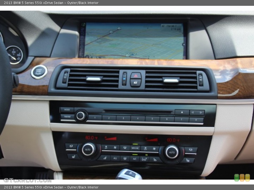 Oyster/Black Interior Controls for the 2013 BMW 5 Series 550i xDrive Sedan #84850320