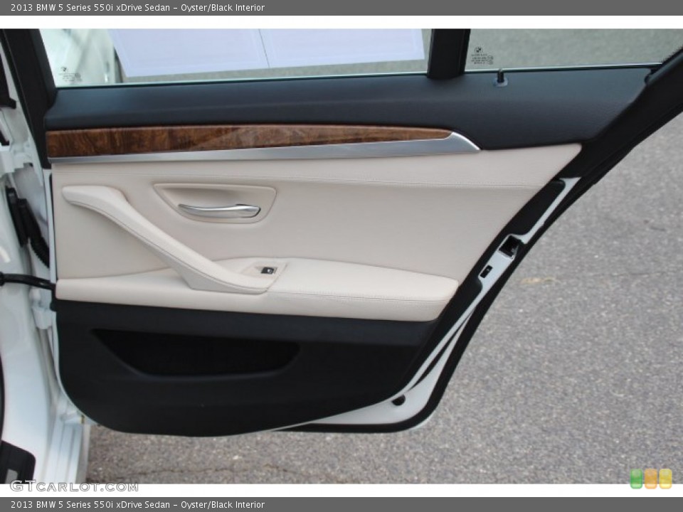 Oyster/Black Interior Door Panel for the 2013 BMW 5 Series 550i xDrive Sedan #84850452