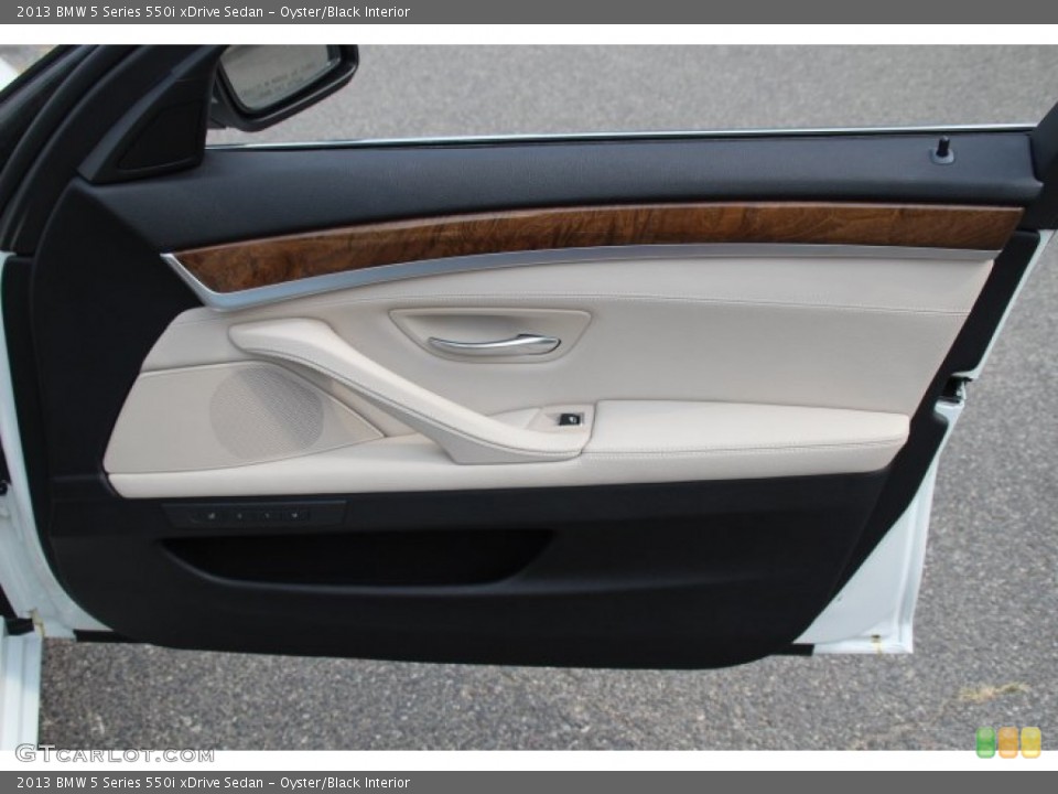 Oyster/Black Interior Door Panel for the 2013 BMW 5 Series 550i xDrive Sedan #84850488