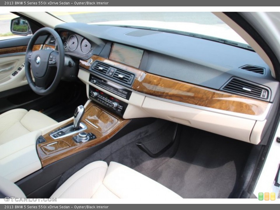 Oyster/Black Interior Dashboard for the 2013 BMW 5 Series 550i xDrive Sedan #84850503