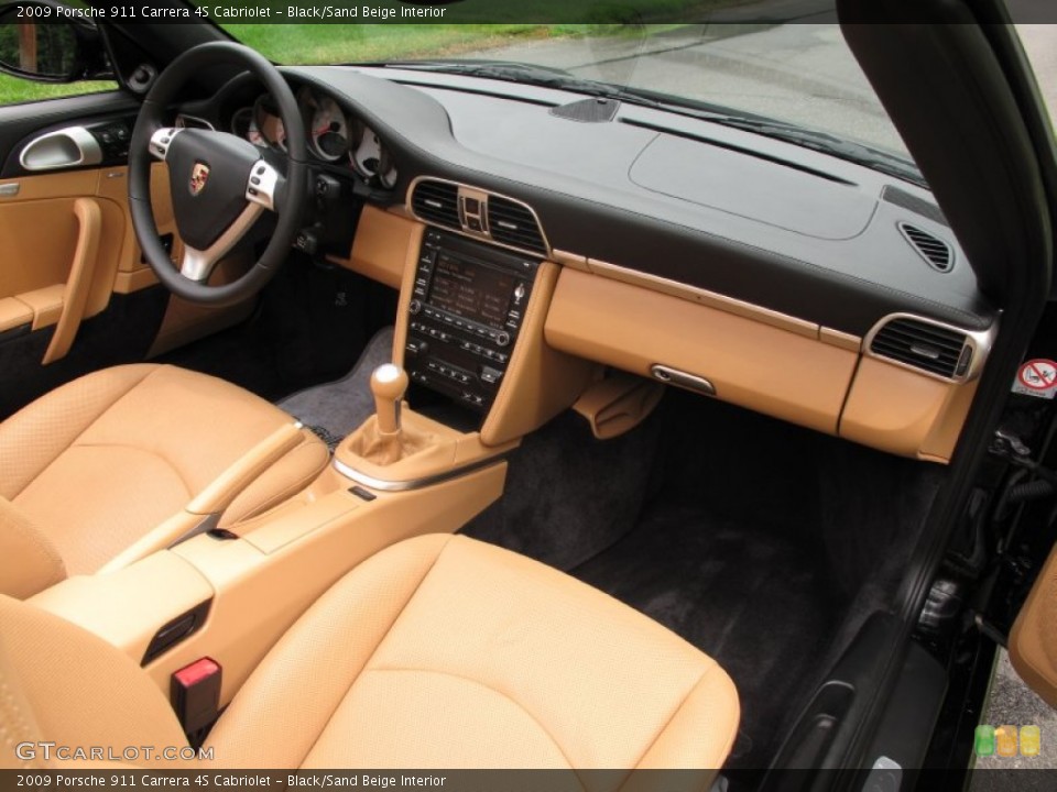 Black/Sand Beige Interior Dashboard for the 2009 Porsche 911 Carrera 4S Cabriolet #84853473