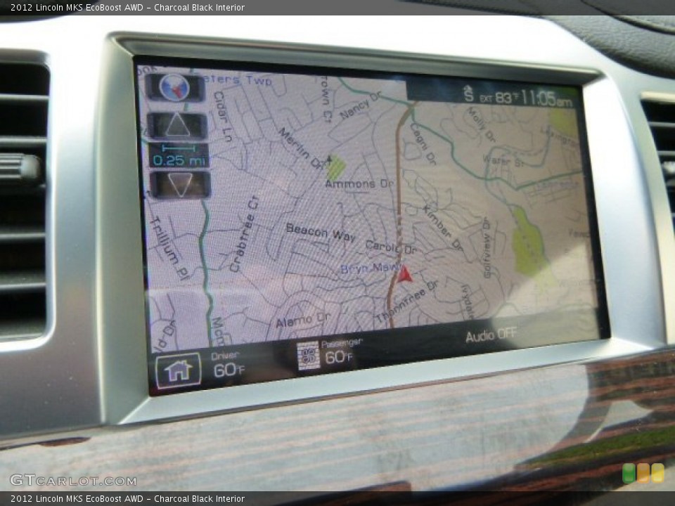 Charcoal Black Interior Navigation for the 2012 Lincoln MKS EcoBoost AWD #84857598