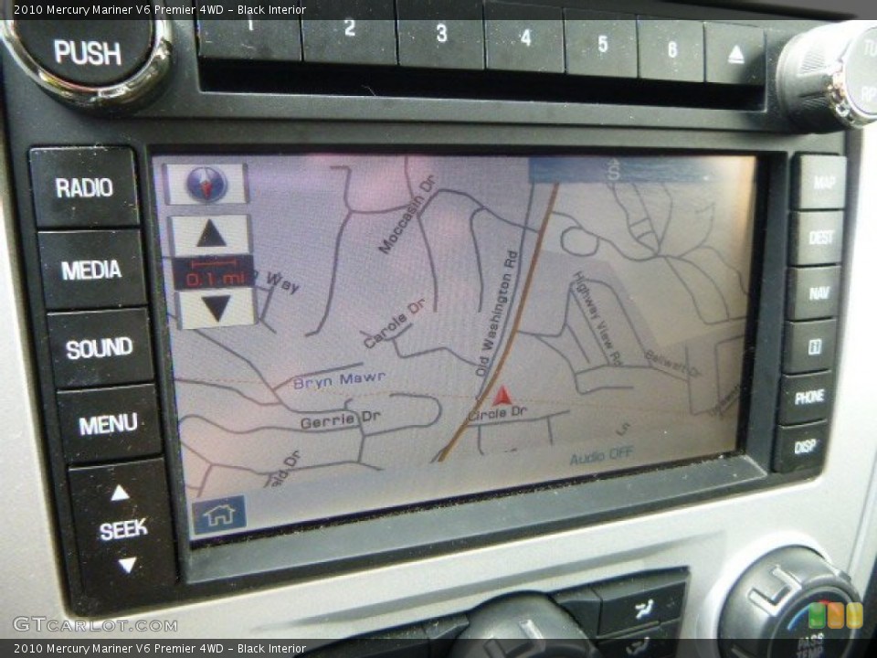 Black Interior Navigation for the 2010 Mercury Mariner V6 Premier 4WD #84858336