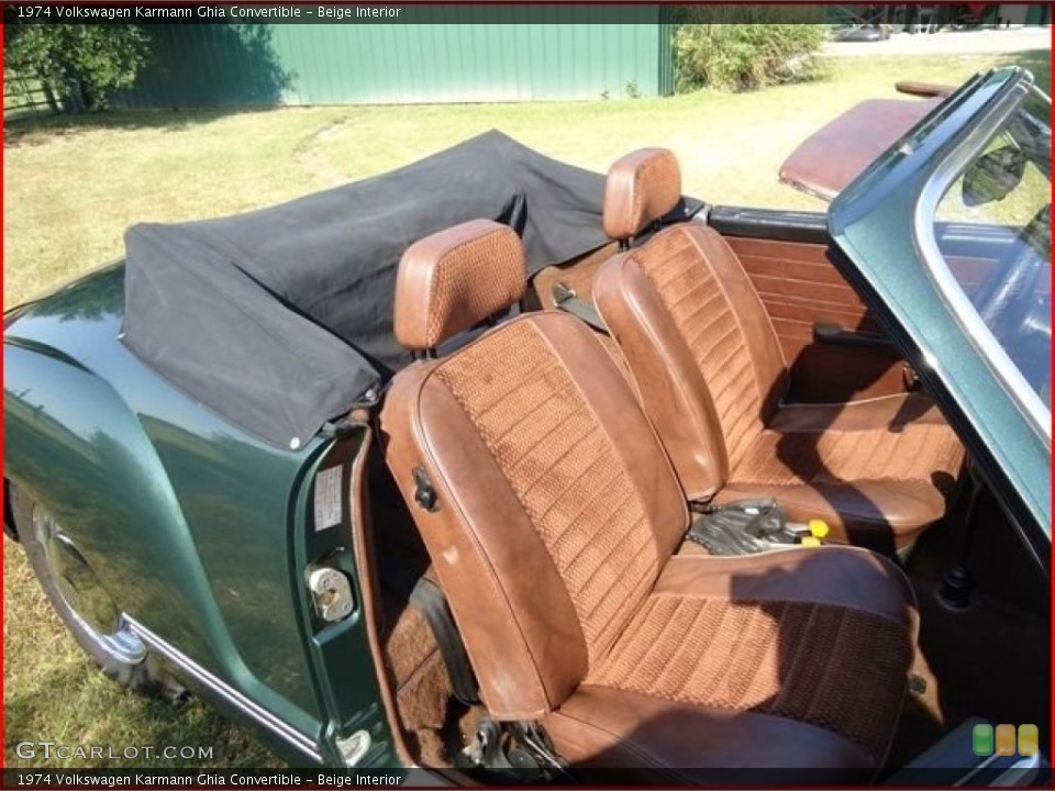 Beige Interior Front Seat for the 1974 Volkswagen Karmann Ghia Convertible #84860957