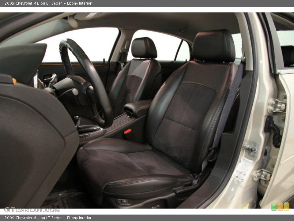 Ebony Interior Front Seat for the 2009 Chevrolet Malibu LT Sedan #84863543