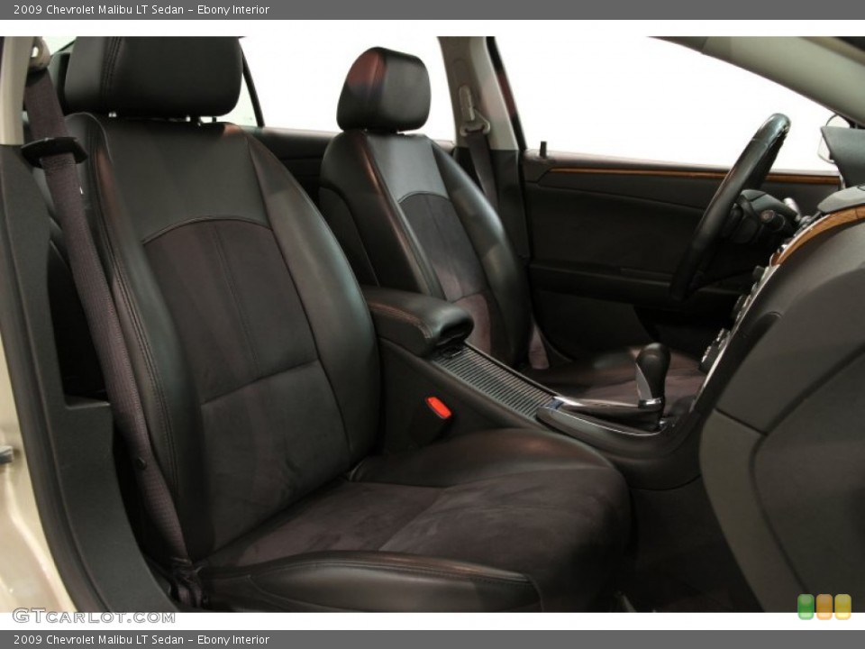 Ebony Interior Front Seat for the 2009 Chevrolet Malibu LT Sedan #84863702