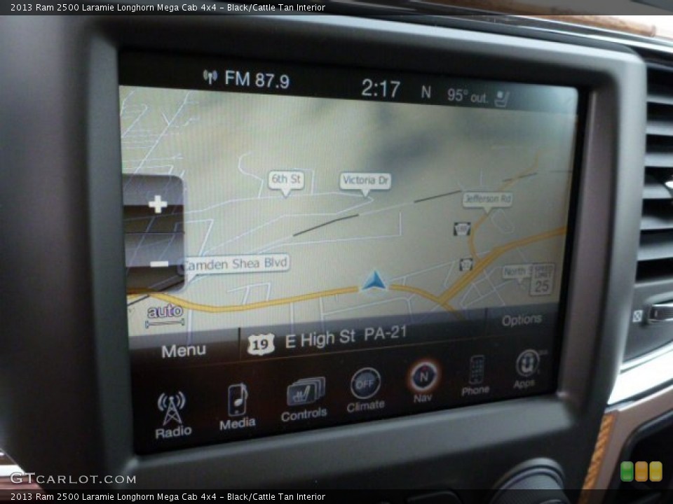Black/Cattle Tan Interior Navigation for the 2013 Ram 2500 Laramie Longhorn Mega Cab 4x4 #84867344