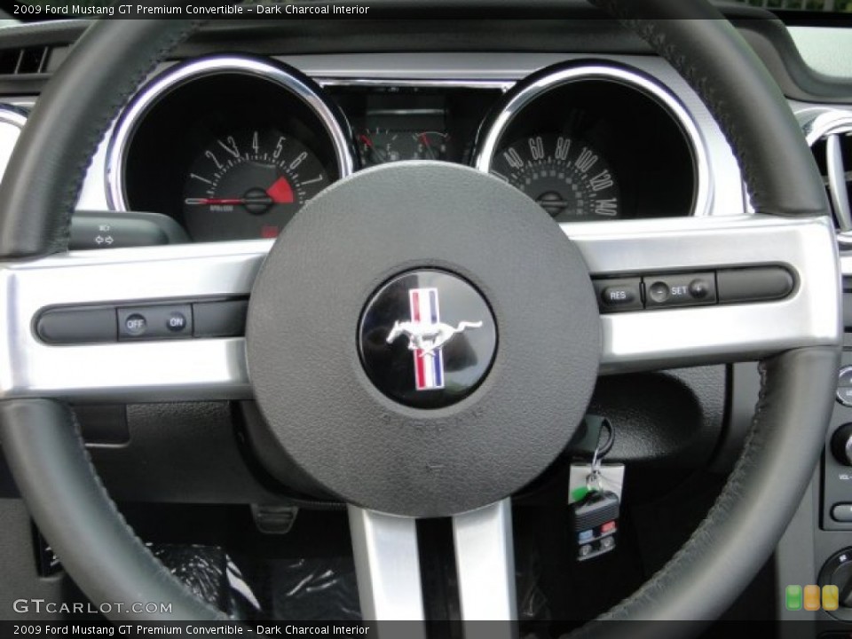 Dark Charcoal Interior Steering Wheel for the 2009 Ford Mustang GT Premium Convertible #84871400