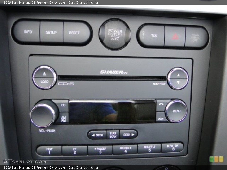 Dark Charcoal Interior Controls for the 2009 Ford Mustang GT Premium Convertible #84871418