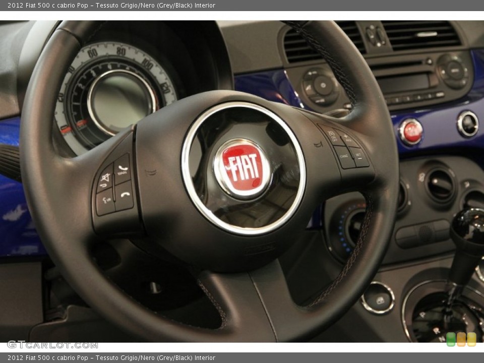 Tessuto Grigio/Nero (Grey/Black) Interior Steering Wheel for the 2012 Fiat 500 c cabrio Pop #84878597