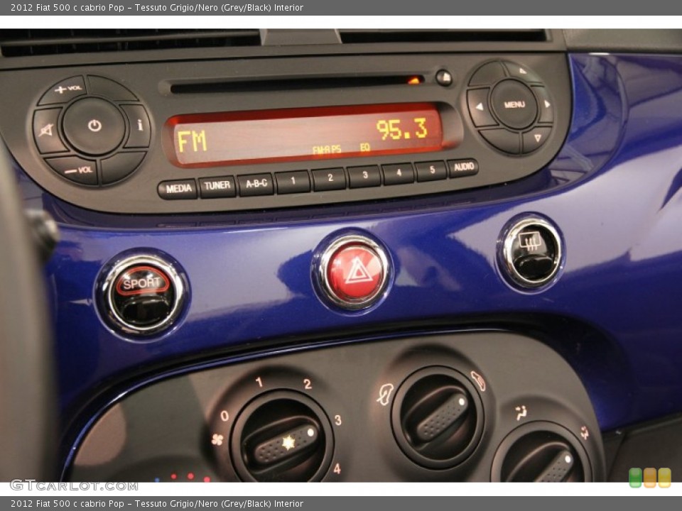 Tessuto Grigio/Nero (Grey/Black) Interior Controls for the 2012 Fiat 500 c cabrio Pop #84878674