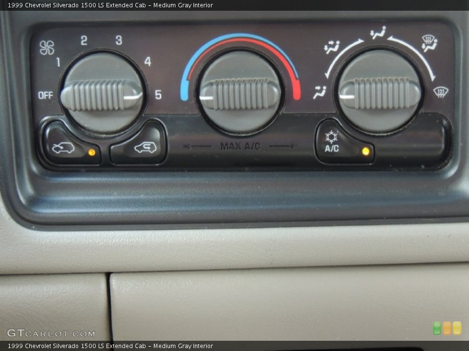 Medium Gray Interior Controls for the 1999 Chevrolet Silverado 1500 LS Extended Cab #84883544
