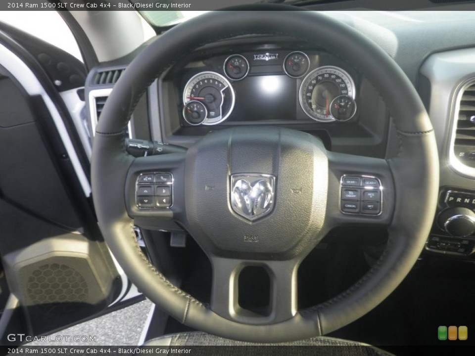 Black/Diesel Gray Interior Steering Wheel for the 2014 Ram 1500 SLT Crew Cab 4x4 #84889088