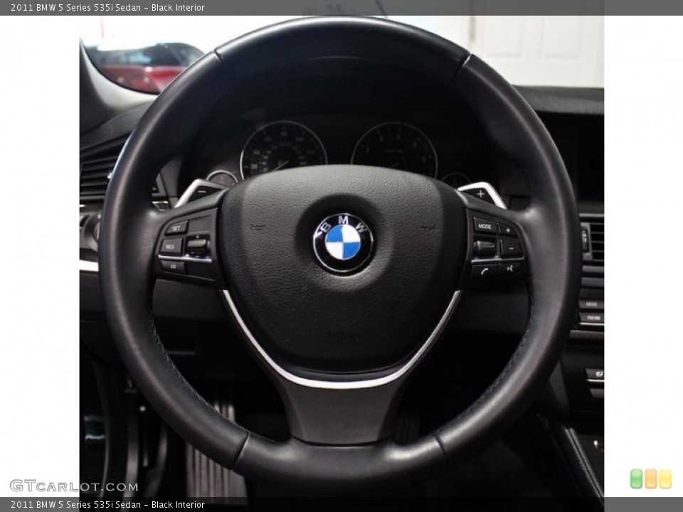 Black Interior Steering Wheel for the 2011 BMW 5 Series 535i Sedan #84899060